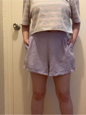 iris Lilac High-Waist Pull-On Shorts
